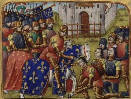 Vigiles de Charles VII fol. 215 Adoubement des chevaliers.jpg