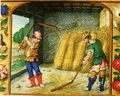 1525 Battage du ble avec fleaux, Livre d-heure, Maastricht, La Haye.jpg