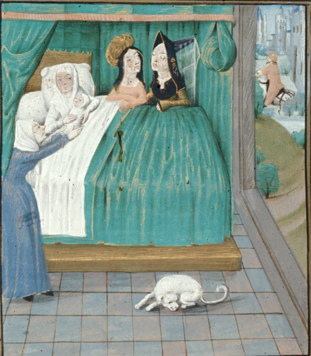 Royal 14 E I f. 177v Birth of Alexander.png