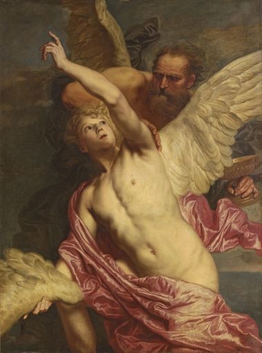 Pieter Thijs - Daedalus fixing wings onto the shoulders of Icarus.jpg